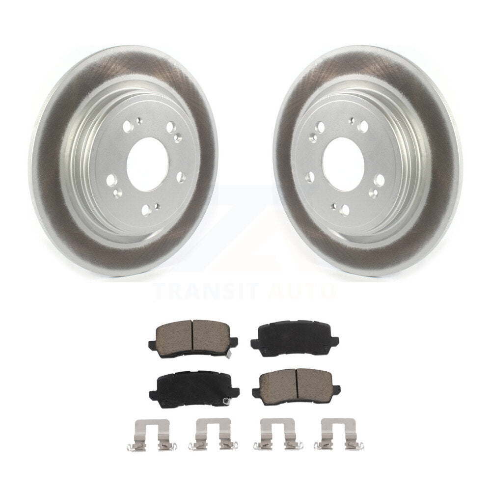 Rear Coated Disc Brake Rotors And Ceramic Pads Kit For 2014-2020 Acura RLX