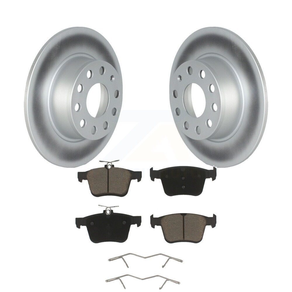 Rear Coated Disc Brake Rotors And Ceramic Pads Kit For Volkswagen Jetta Taos