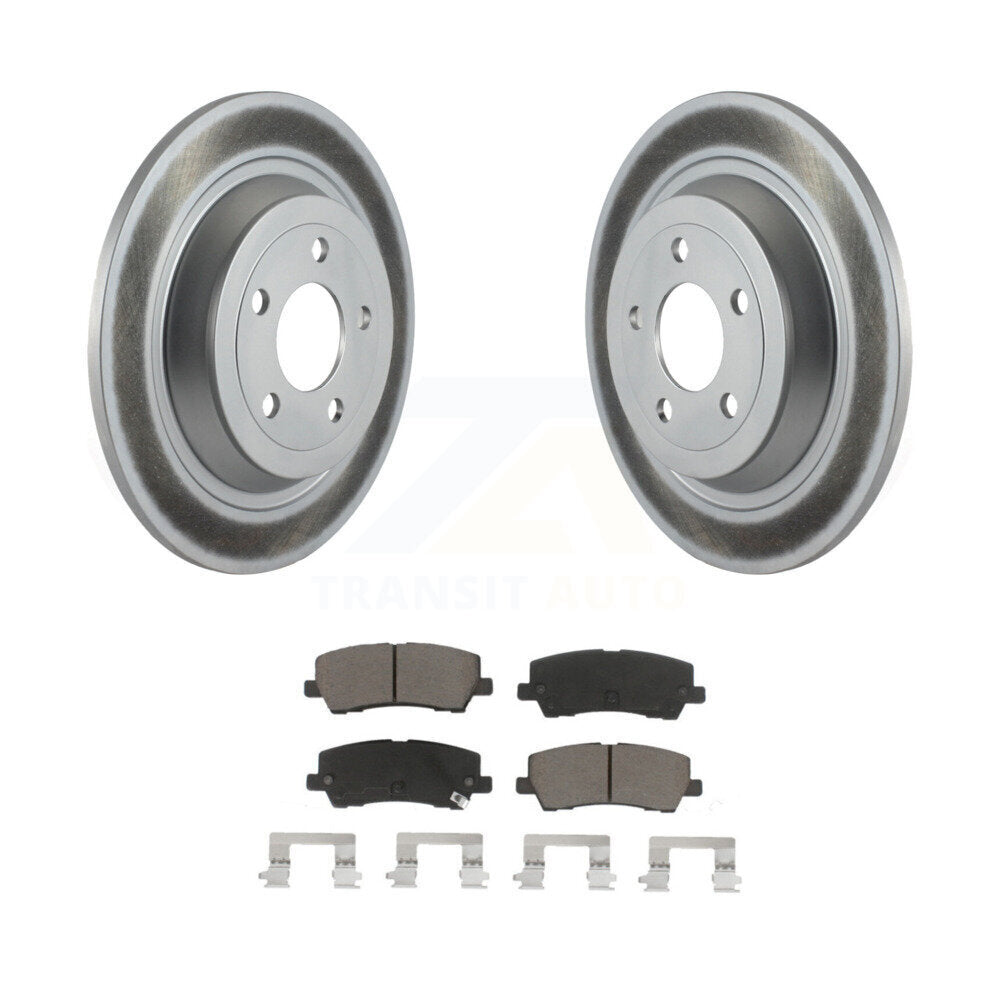 Rear Coated Disc Brake Rotors And Ceramic Pads Kit For Ford Mustang