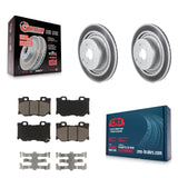 Rear Coated Disc Brake Rotors Ceramic Pad Kit For INFINITI G37 Nissan 370Z Q60 Z