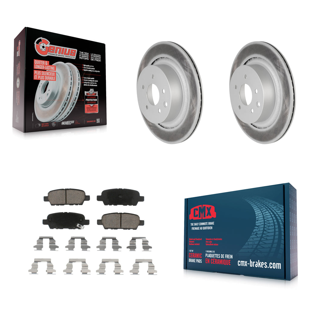 Rear Coated Disc Brake Rotors And Ceramic Pads Kit For INFINITI G37 G35 Q60