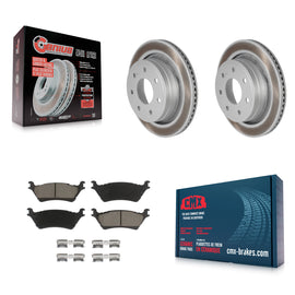 [Rear] 12-14 Ford F-150 With 7 Lug Wheels Premium Coated Rotors & Ceramic Pads Brake Kit For Max Braking