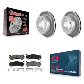 Rear Coat Brake Rotor Ceramic Pad Kit For Chevrolet Silverado 2500 HD GMC Sierra