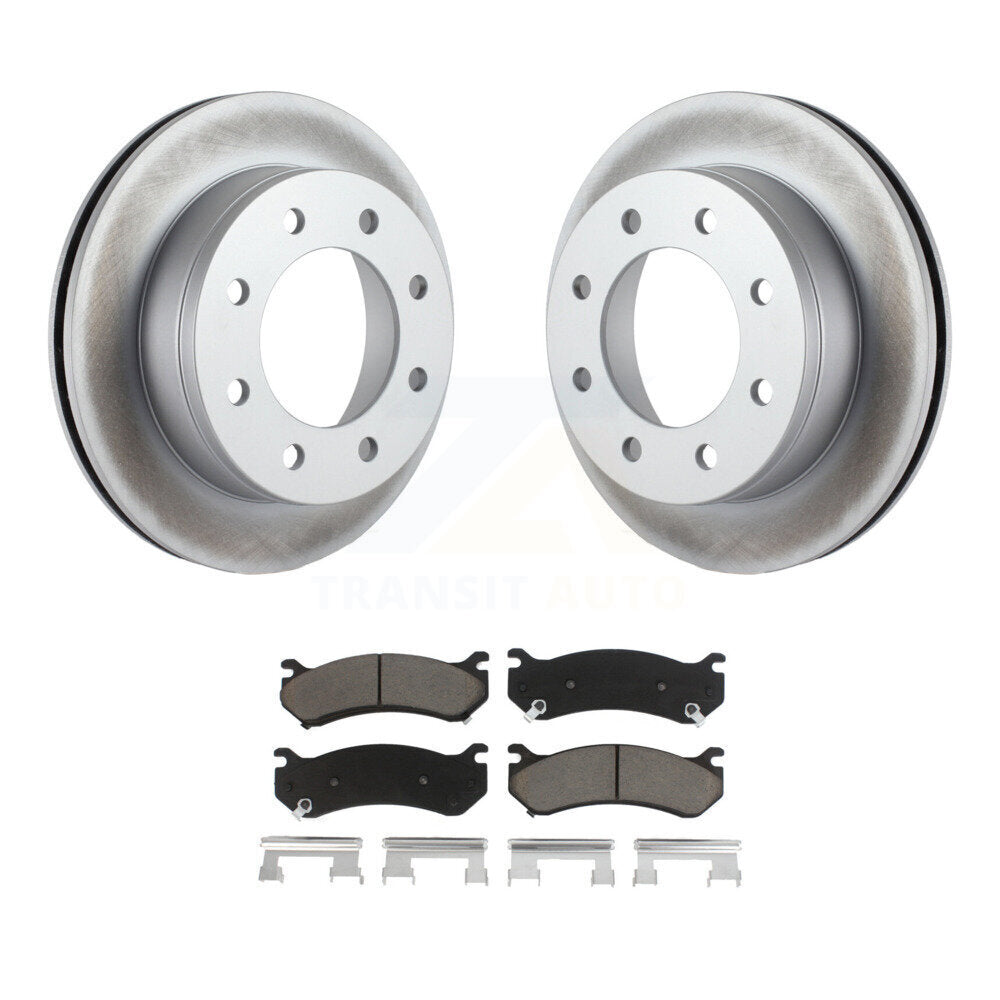 Rear Coat Brake Rotor Ceramic Pad Kit For Chevrolet Silverado 2500 HD GMC Sierra