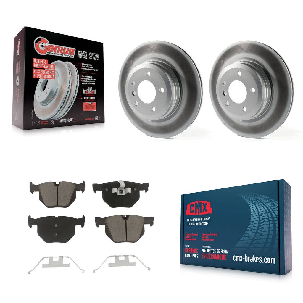Rear Coated Brake Rotor & Ceramic Pad Kit For BMW 335i X1 xDrive 330i 335xi 335d