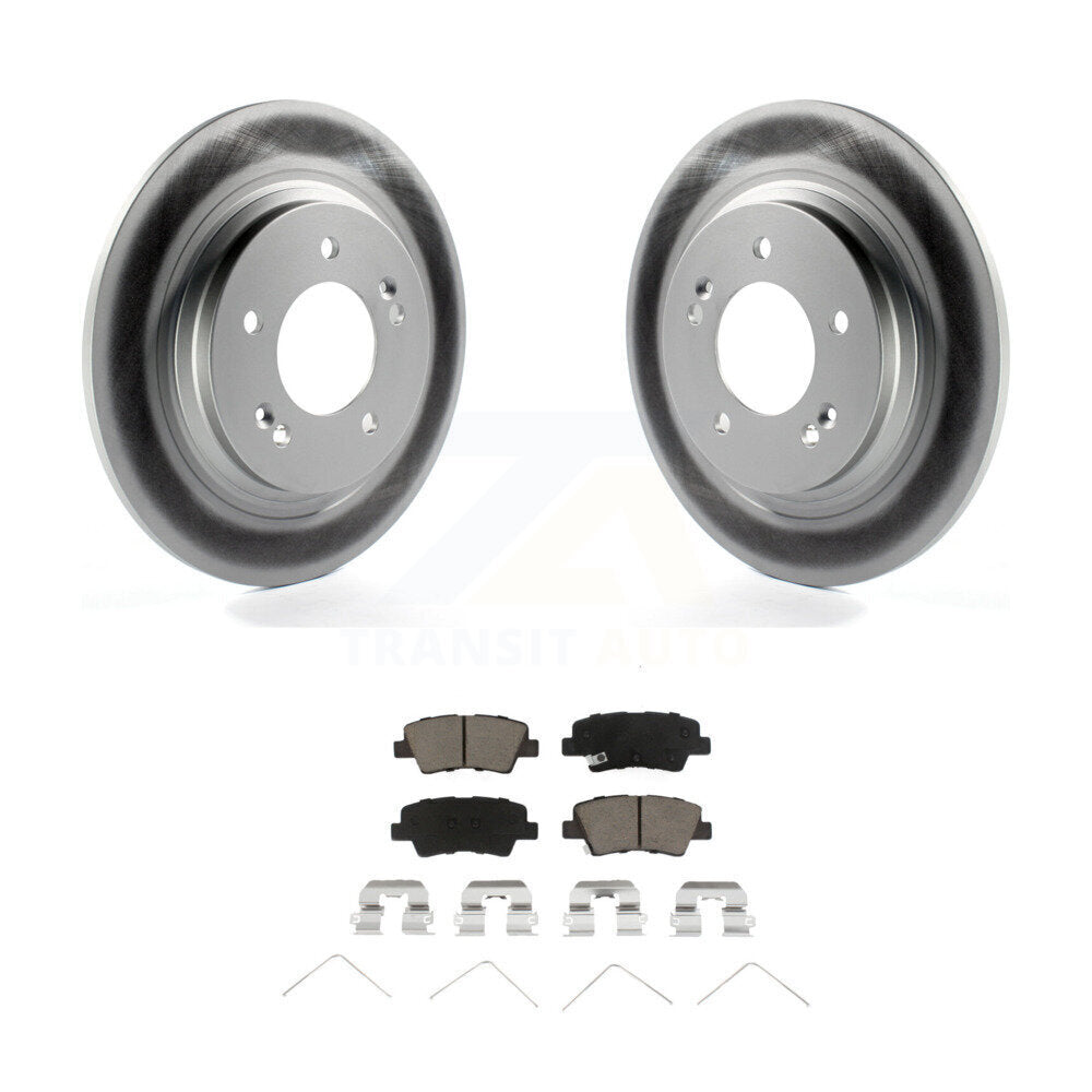 Rear Coated Disc Brake Rotors Ceramic Pad Kit For Kia Niro Hyundai Ioniq Soul EV