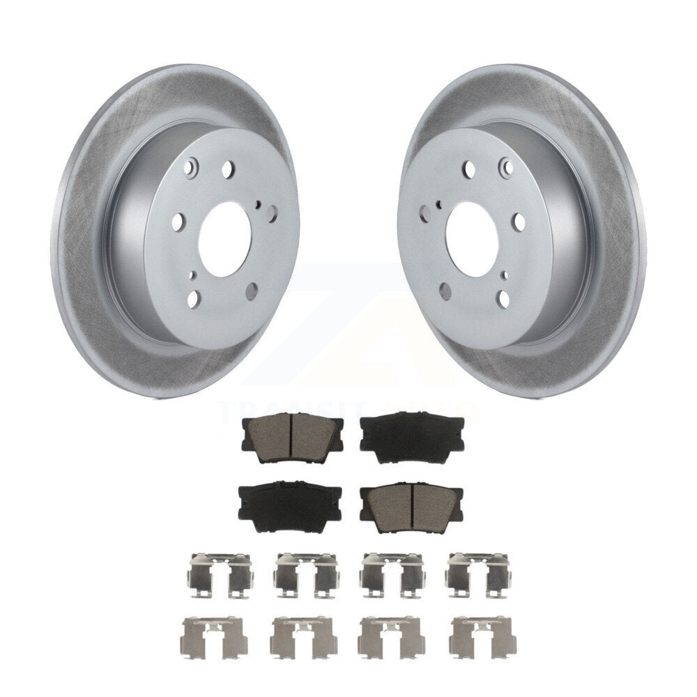 Rear Coated Disc Brake Rotors And Ceramic Pad Kit For Toyota Matrix Pontiac Vibe