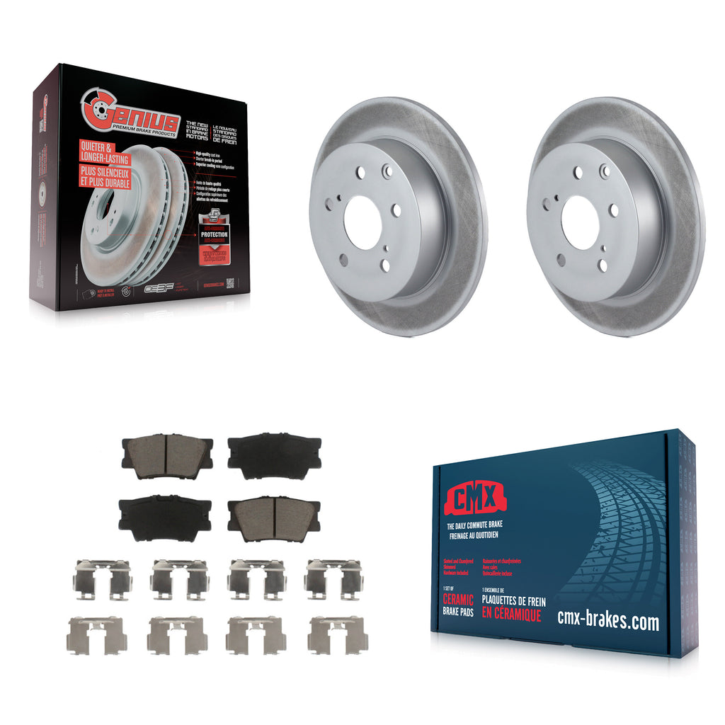 Rear Coated Disc Brake Rotors And Ceramic Pad Kit For Toyota Matrix Pontiac Vibe