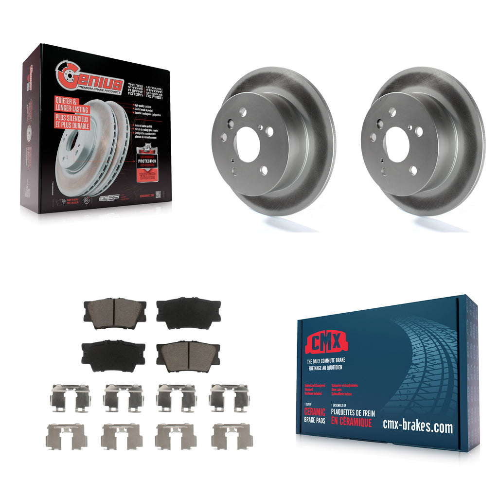 Rear Coated Disc Brake Rotor Ceramic Pad Kit For Toyota Camry Lexus ES350 Avalon