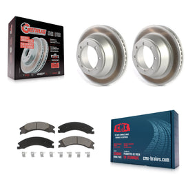 Rear Coated Brake Rotors Ceramic Pad Kit For Ford E-450 Super Duty DIESEL engine