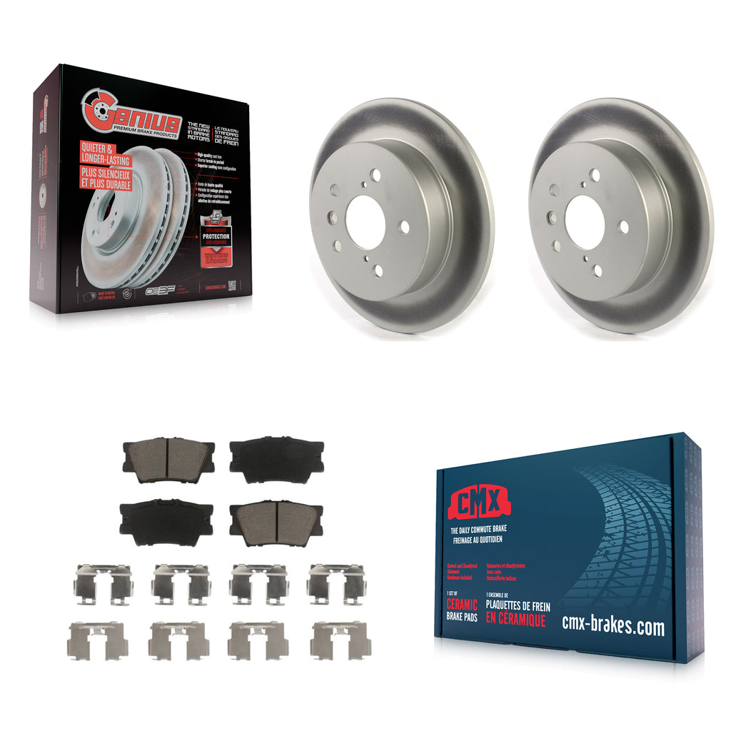 Rear Coated Disc Brake Rotors And Ceramic Pads Kit For Toyota Camry