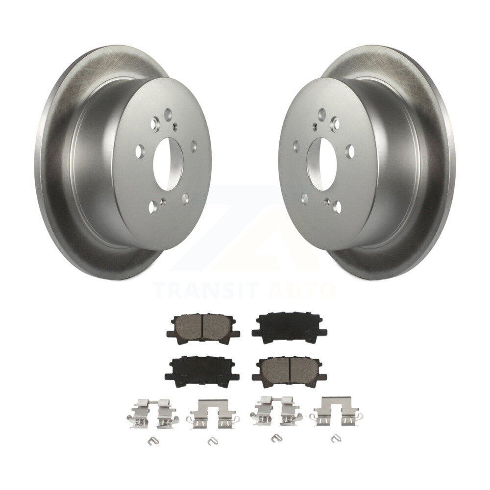 Rear Coated Brake Rotors Ceramic Pad Kit For Lexus Toyota Highlander RX350 RX330