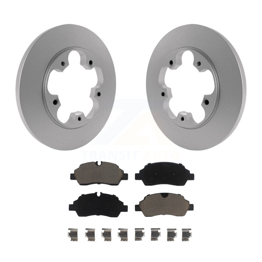 Rear Coated Disc Brake Rotor Ceramic Pad Kit For Ford Transit-250 Transit-350 HD