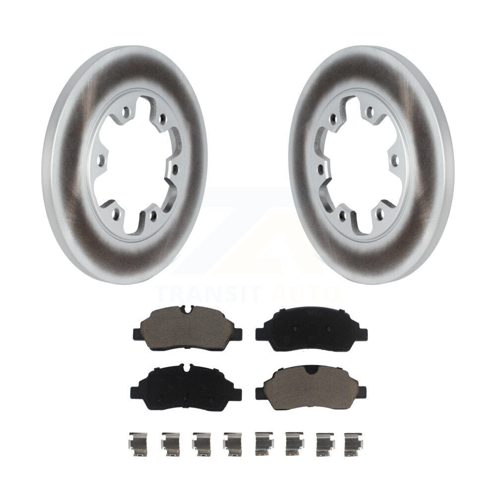 Rear Coat Brake Rotors Ceramic Pad Kit For Ford Transit-350 HD With 6 Lug Wheels