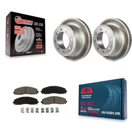 Rear Coated Disc Brake Rotor And Ceramic Pad Kit For Ford F-250 Super Duty F-350