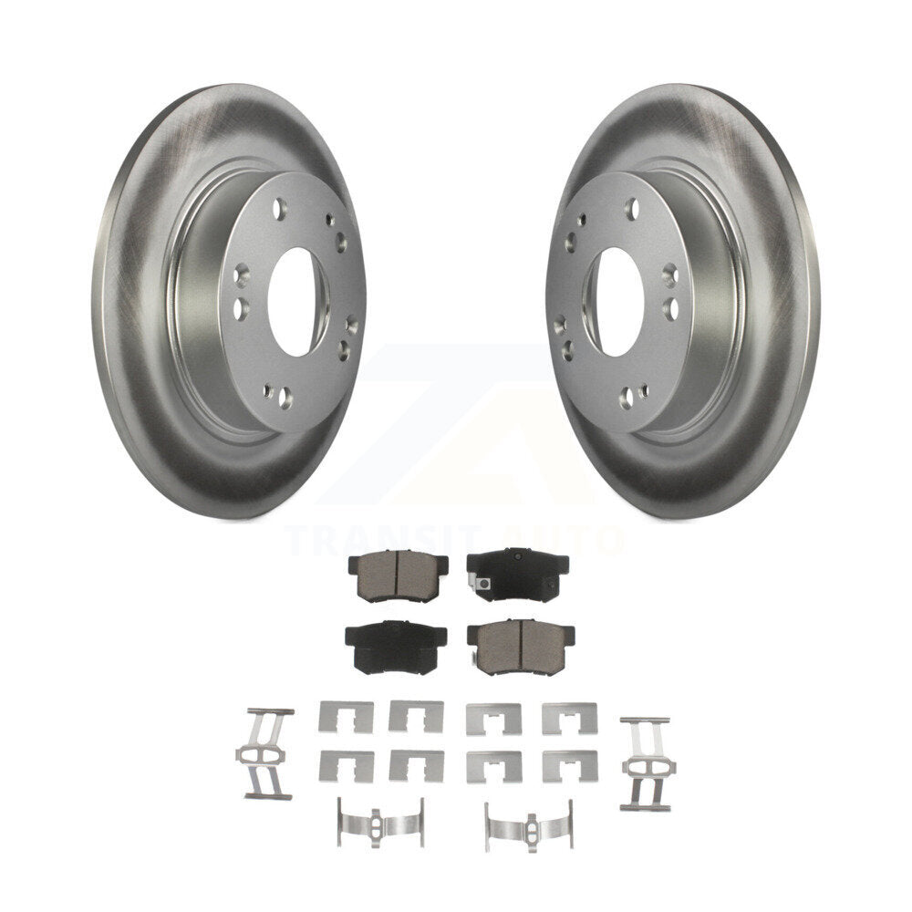 Rear Coated Disc Brake Rotors And Ceramic Pads Kit For Honda Civic Acura ILX CSX