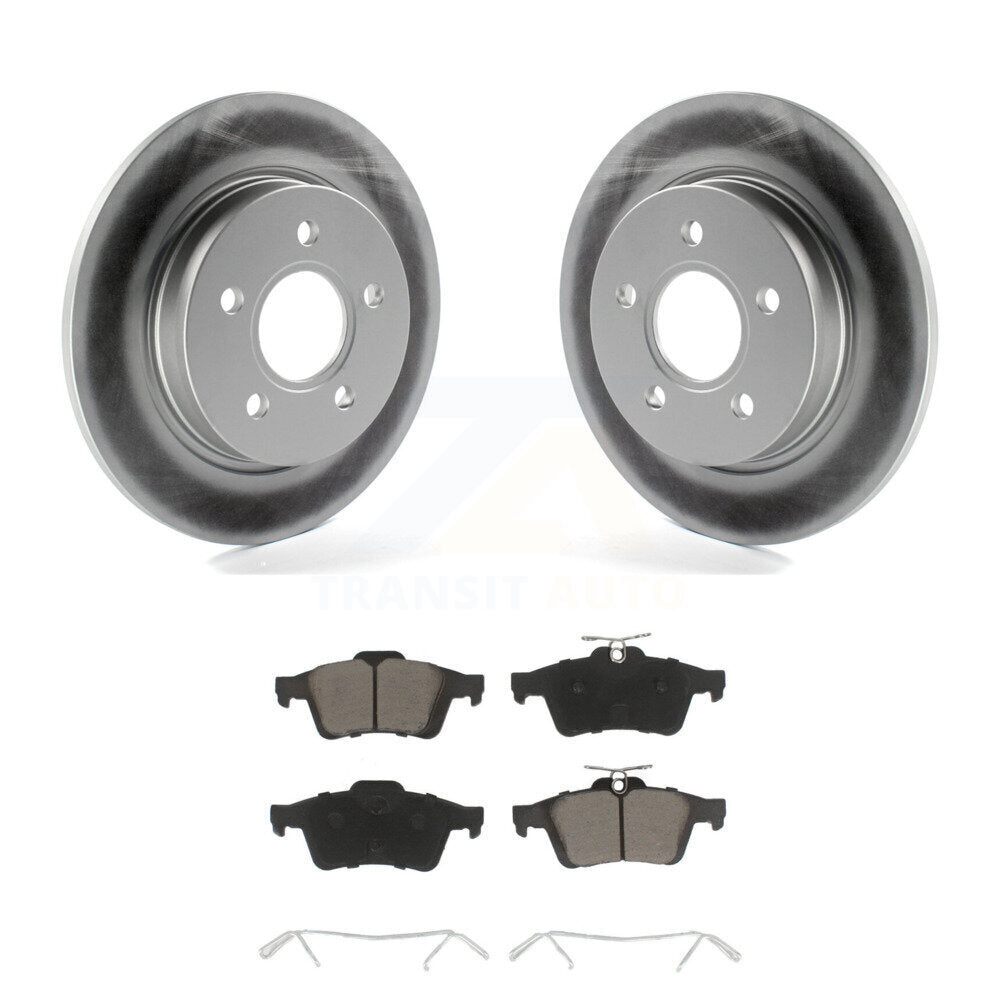 Rear Coated Disc Brake Rotors And Ceramic Pads Kit For Ford Focus