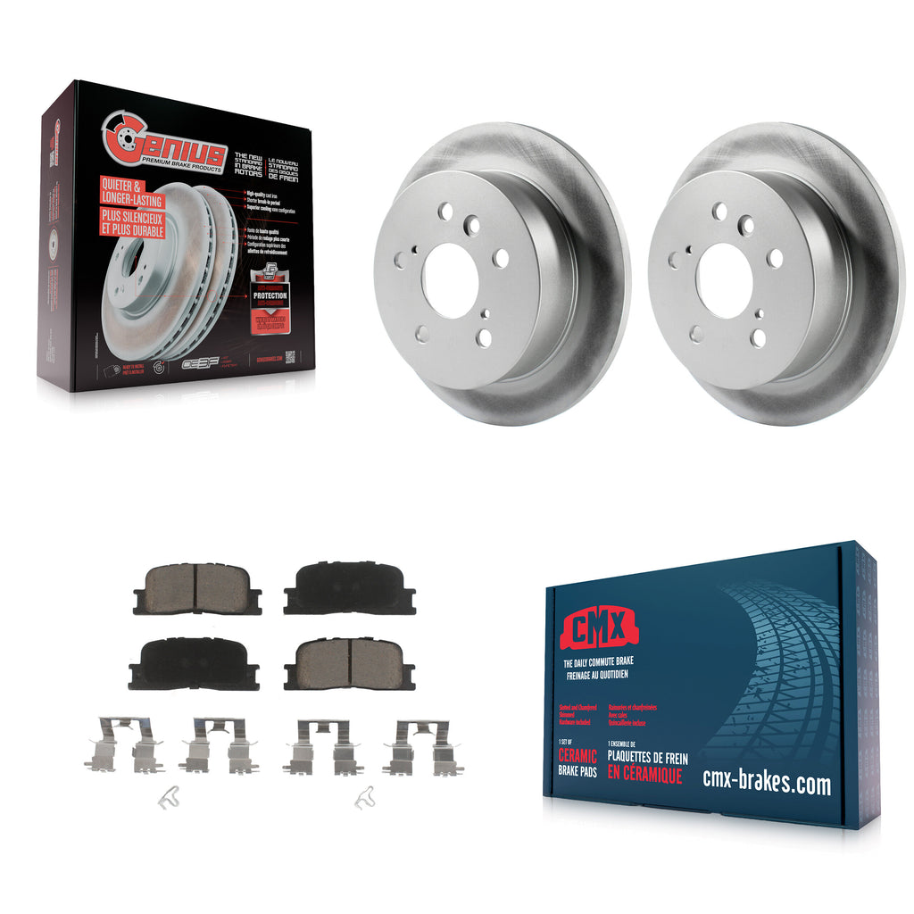 Rear Coated Disc Brake Rotors Ceramic Pad Kit For Toyota Camry Lexus ES330 ES300
