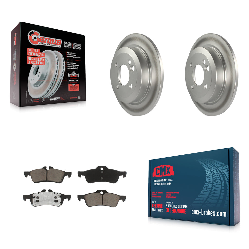 Rear Coated Disc Brake Rotors And Ceramic Pads Kit For Mini Cooper