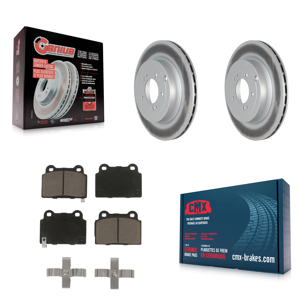 Rear Coated Disc Brake Rotors And Ceramic Pads Kit For Mitsubishi Lancer
