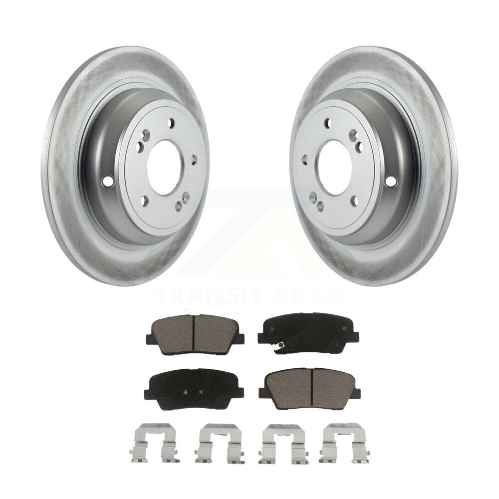 Rear Coated Disc Brake Rotors And Ceramic Pads Kit For Hyundai Genesis