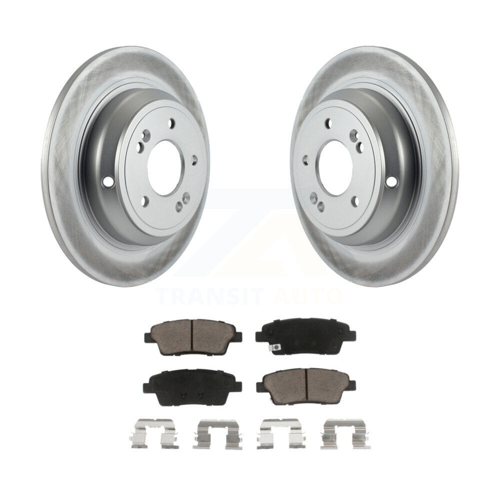 Rear Coated Disc Brake Rotors & Ceramic Pad Kit For Hyundai Genesis G80 Kia K900