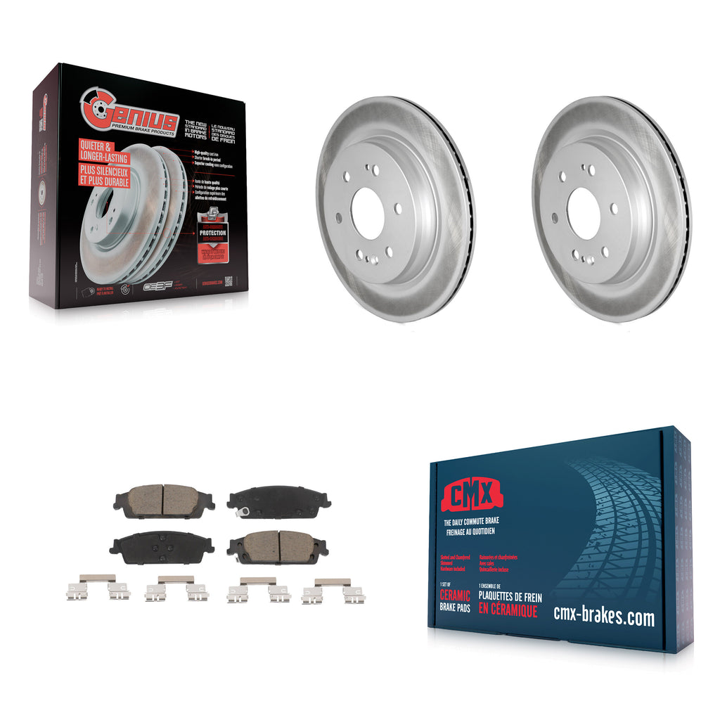 [Rear] 2019 Chevrolet Silverado 1500 LD GMC Premium Coated Rotors & Ceramic Pads Brake Kit For Max Braking