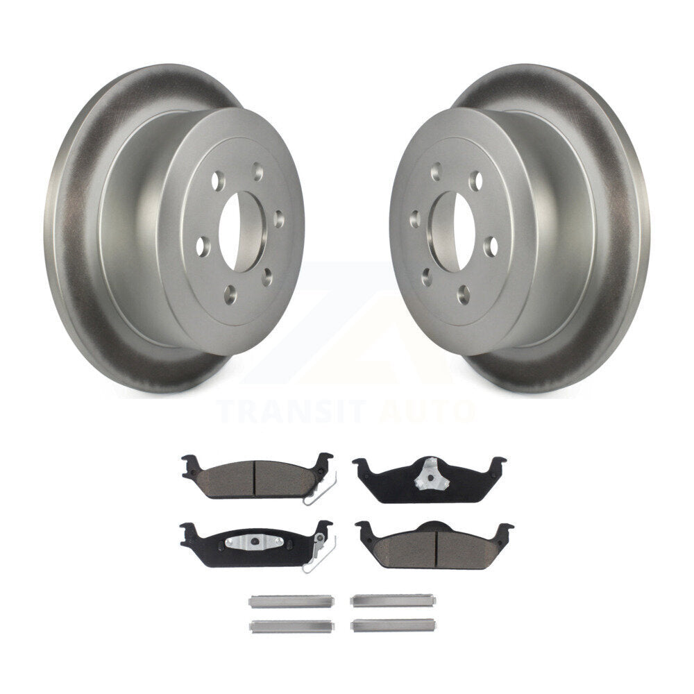 Rear Coated Disc Brake Rotors And Ceramic Pads Kit For 2003-2004 Dodge Dakota