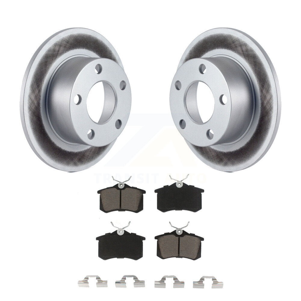 Rear Coated Disc Brake Rotors And Ceramic Pads Kit For Volkswagen Passat Audi A6