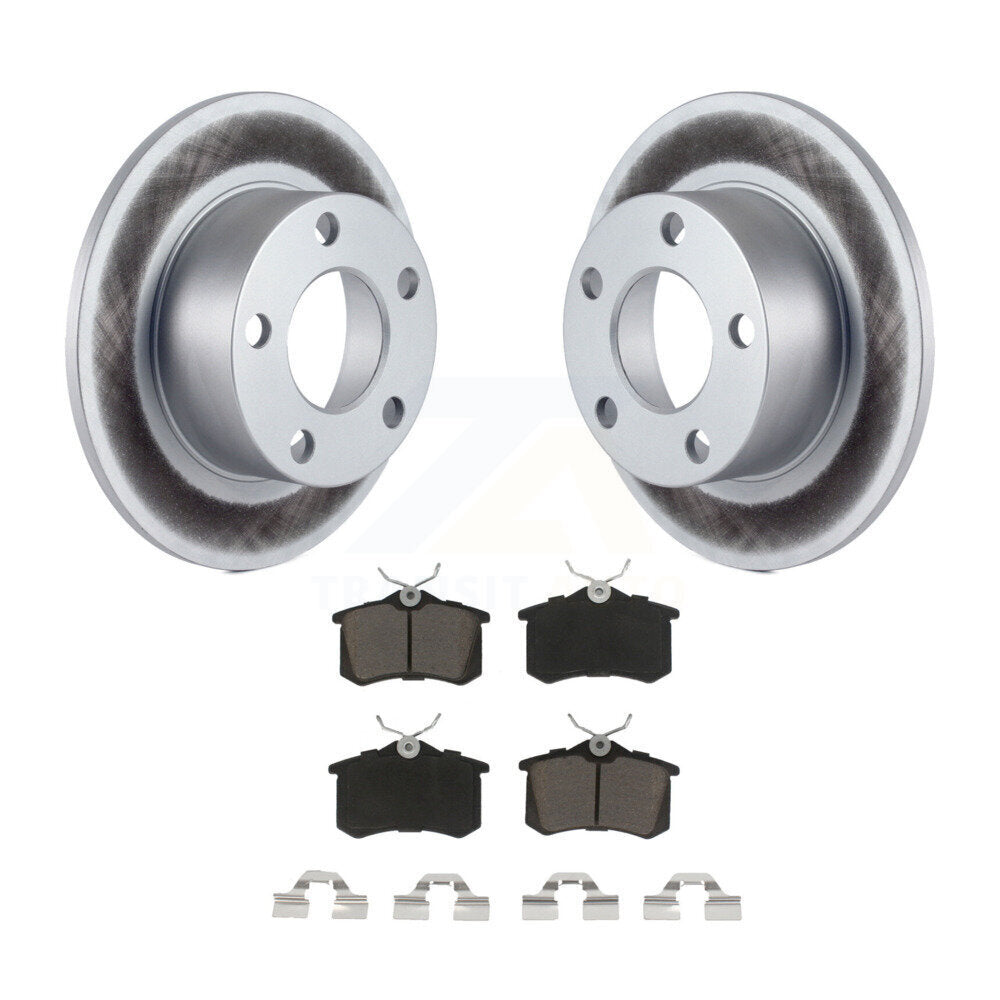 Rear Coated Disc Brake Rotors And Ceramic Pads Kit For Volkswagen Passat Audi A6