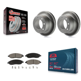 Rear Coat Brake Rotors Ceramic Pad Kit For 2005-2007 Ford F-250 Super Duty F-350