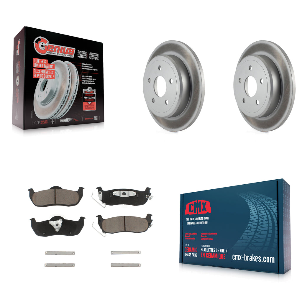 Rear Coated Disc Brake Rotor & Ceramic Pad Kit For Jeep Grand Cherokee Commander