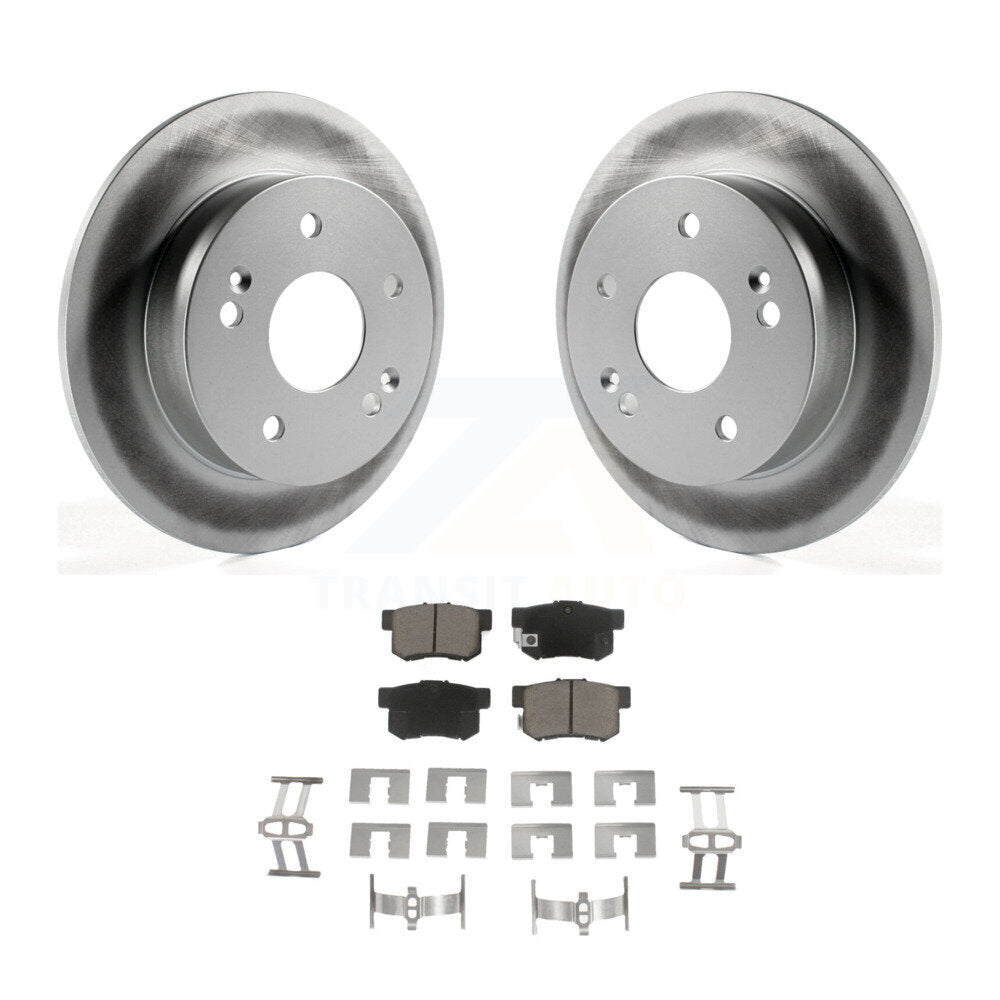 Rear Coated Brake Rotor Ceramic Pad Kit For Honda Accord Civic Acura RSX Integra