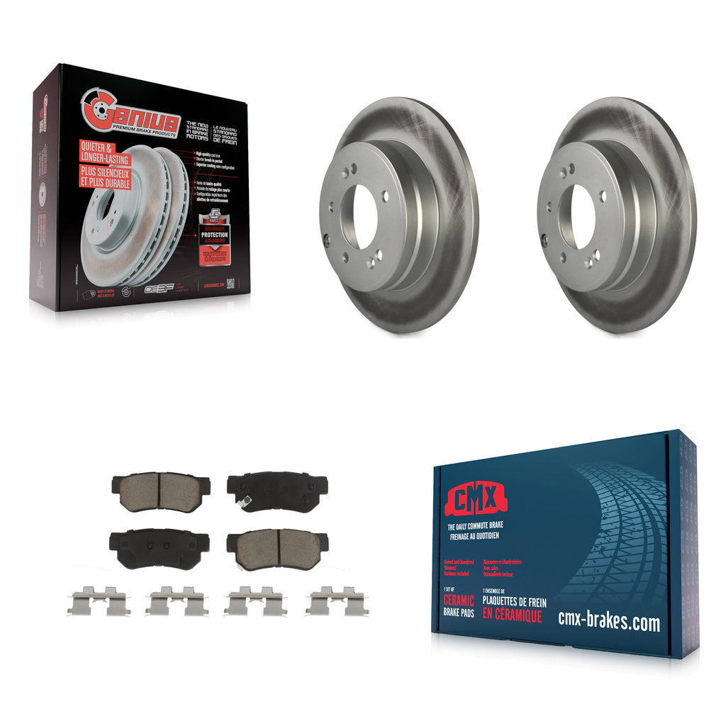 Rear Coated Disc Brake Rotors And Ceramic Pads Kit For Hyundai Sonata 3.3L
