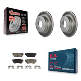 Rear Coated Disc Brake Rotors And Ceramic Pads Kit For Hyundai Sonata 3.3L