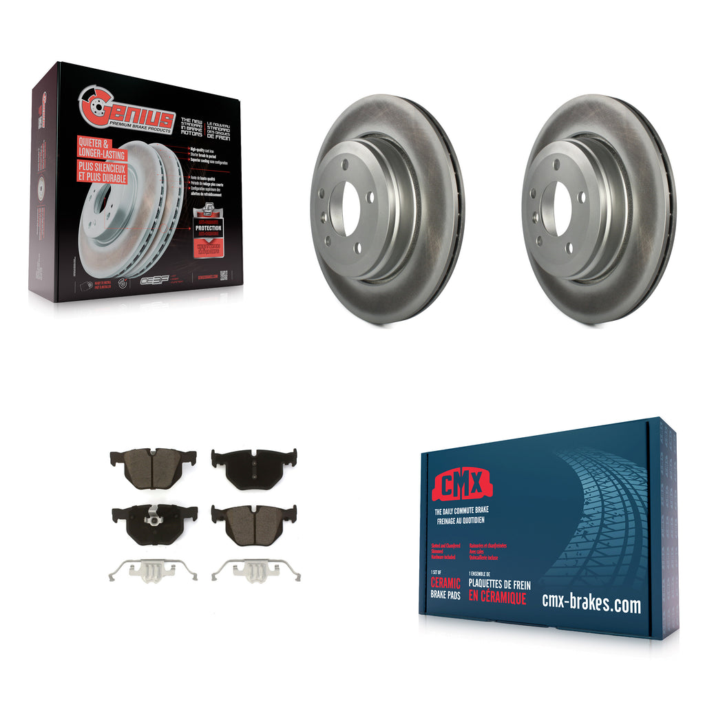 Rear Coated Disc Brake Rotors And Ceramic Pads Kit For BMW 530i 525i 528i