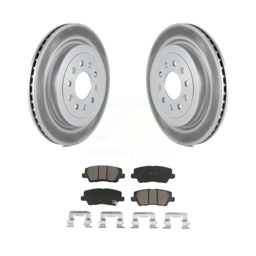 Rear Coated Disc Brake Rotors And Ceramic Pads Kit For Cadillac ATS