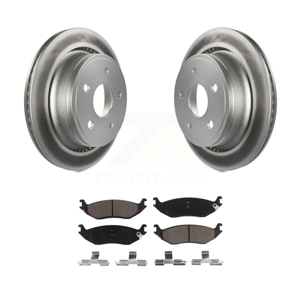 Rear Coated Disc Brake Rotors And Ceramic Pads Kit For Dodge Ram 1500