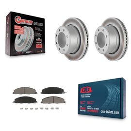 Rear Coated Disc Brake Rotors And Ceramic Pads Kit For Ram 2500 3500 1500 Dodge