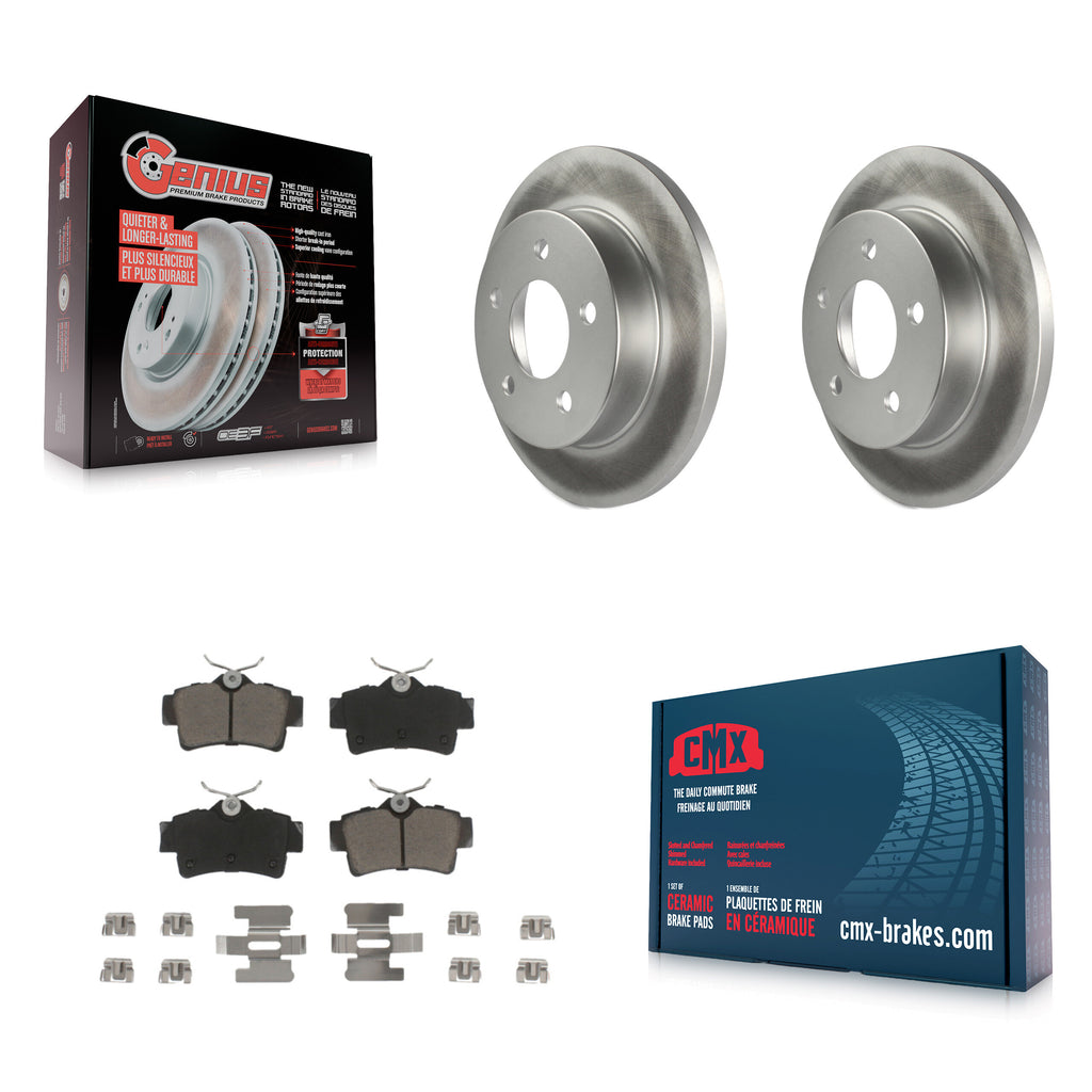 Rear Coated Disc Brake Rotors And Ceramic Pads Kit For Ford Mustang