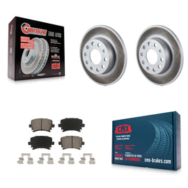 Rear Coated Disc Brake Rotor Ceramic Pad Kit For Volkswagen Jetta Rabbit Audi A3