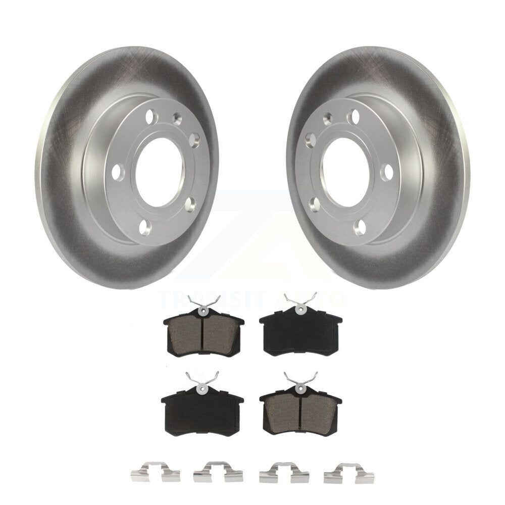 Rear Coated Disc Brake Rotors And Ceramic Pads Kit For Audi A4 Quattro