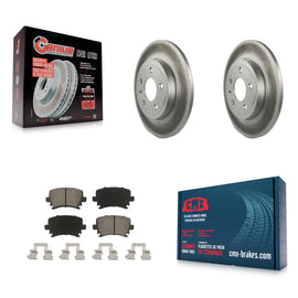 Rear Coated Disc Brake Rotors And Ceramic Pads Kit For Audi A4 Quattro