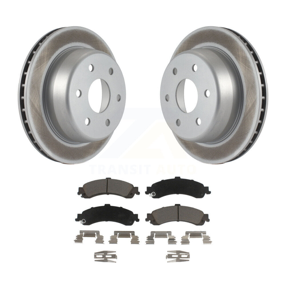 Rear Coat Brake Rotors Ceramic Pad Kit For Chevrolet Silverado 1500 GMC Tahoe XL