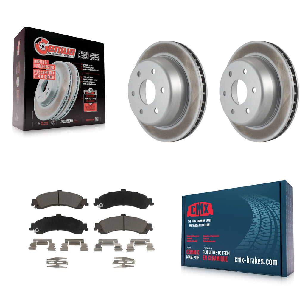 Rear Coat Brake Rotors Ceramic Pad Kit For Chevrolet Silverado 1500 GMC Tahoe XL