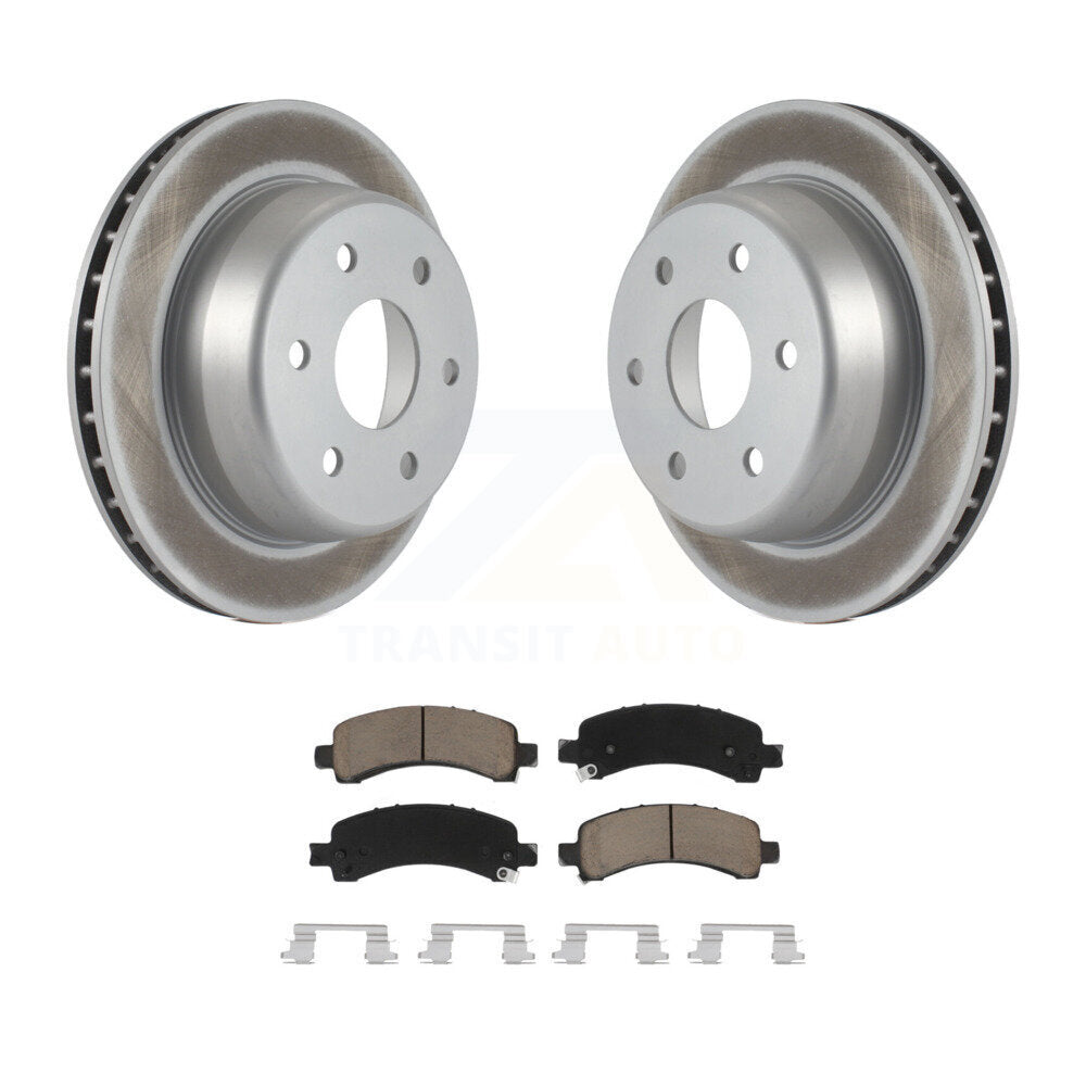 Rear Coated Brake Rotor Ceramic Pad Kit For Chevrolet Tahoe GMC Suburban 1500 XL