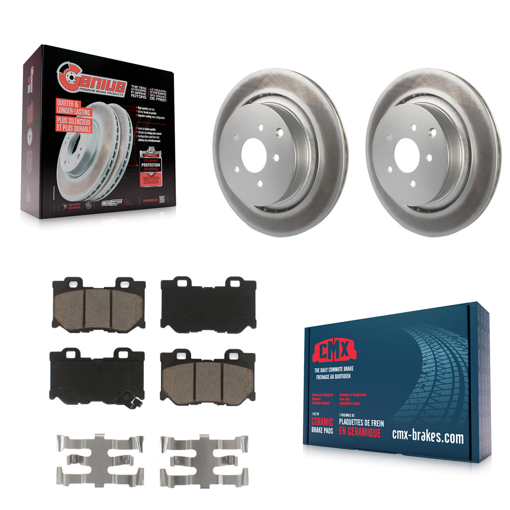 Rear Coat Brake Rotor Ceramic Pad Kit For INFINITI Q50 M37 Q60 Q70 Q70L QX70 M56