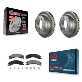 Rear Coat Disc Brake Rotor Ceramic Pad Kit For Ford E-350 Super Duty E-250 E-150