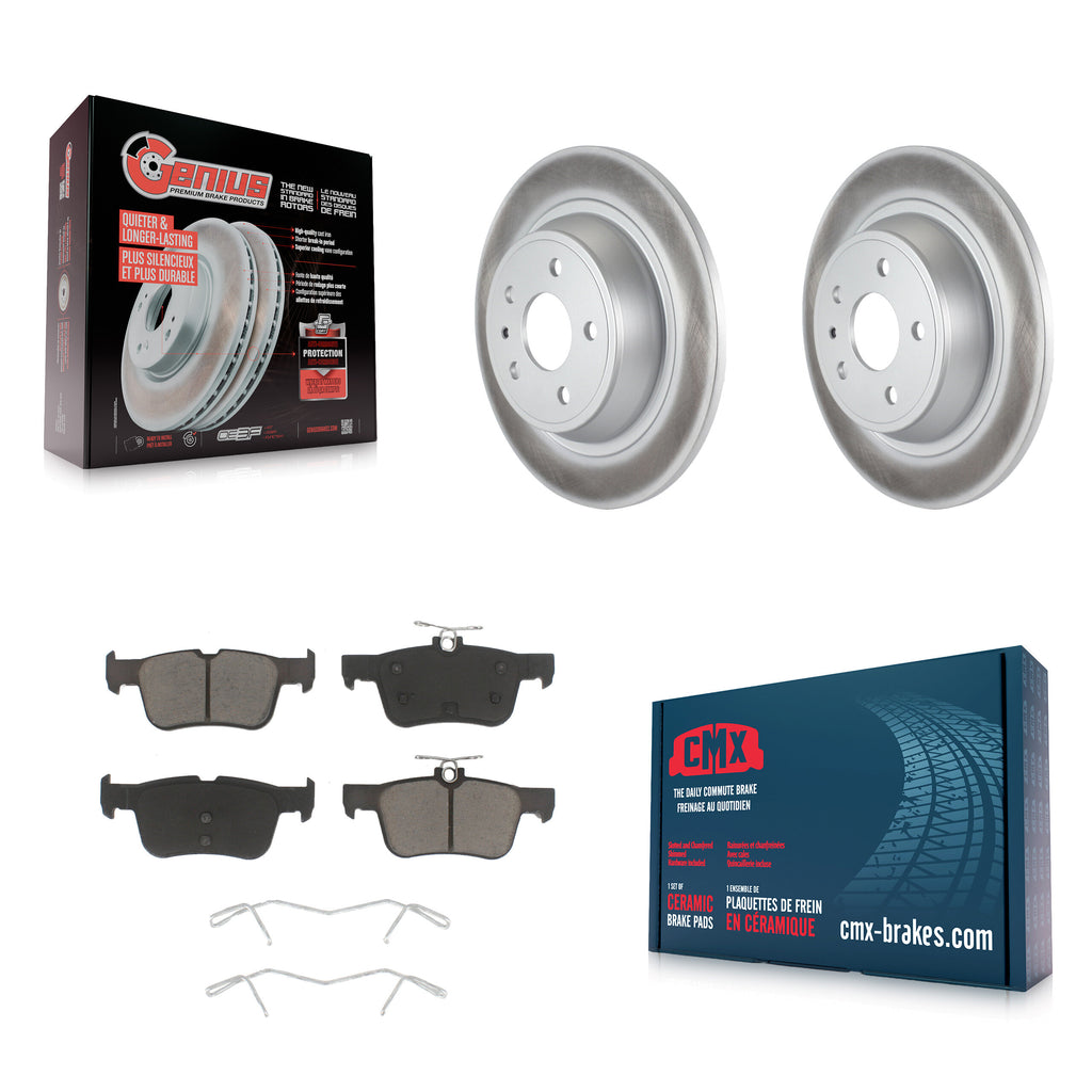 Rear Coated Disc Brake Rotors And Ceramic Pads Kit For Ford Fusion Lincoln MKZ