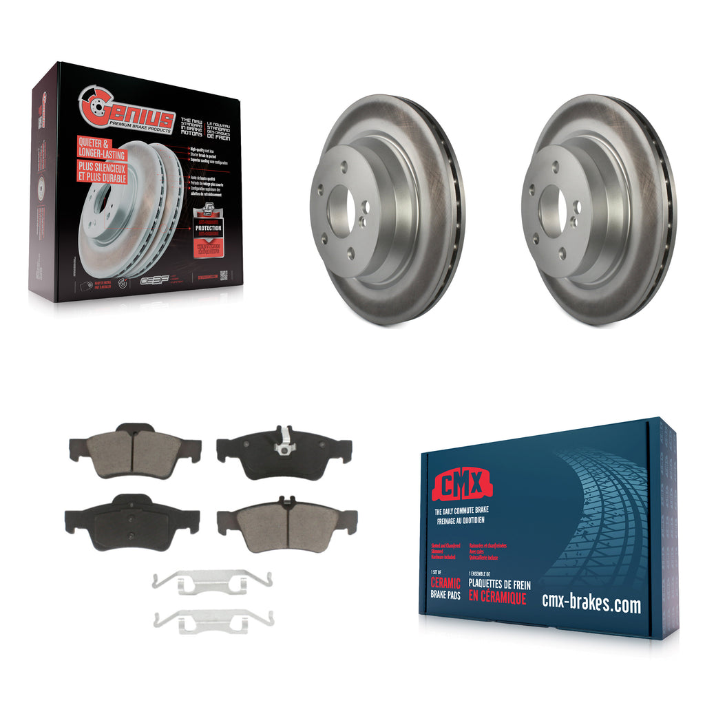 Rear Coated Brake Rotors Ceramic Pad Kit For Mercedes-Benz E350 E320 E500 CLS550